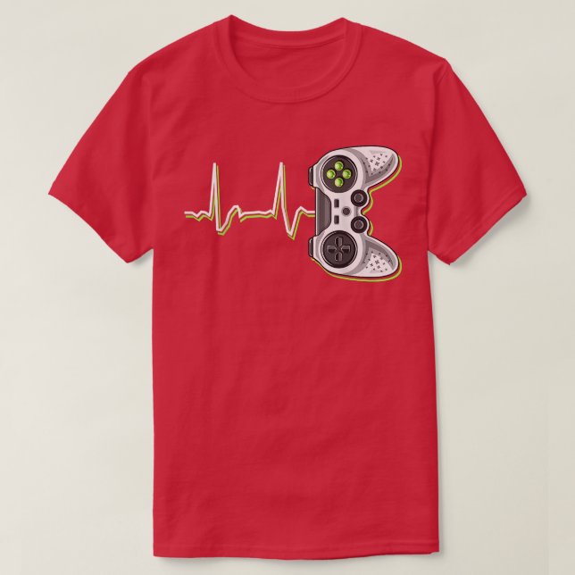 Video Gamer Heartbeat Video Game Controller Premiu T-Shirt (Design vorne)