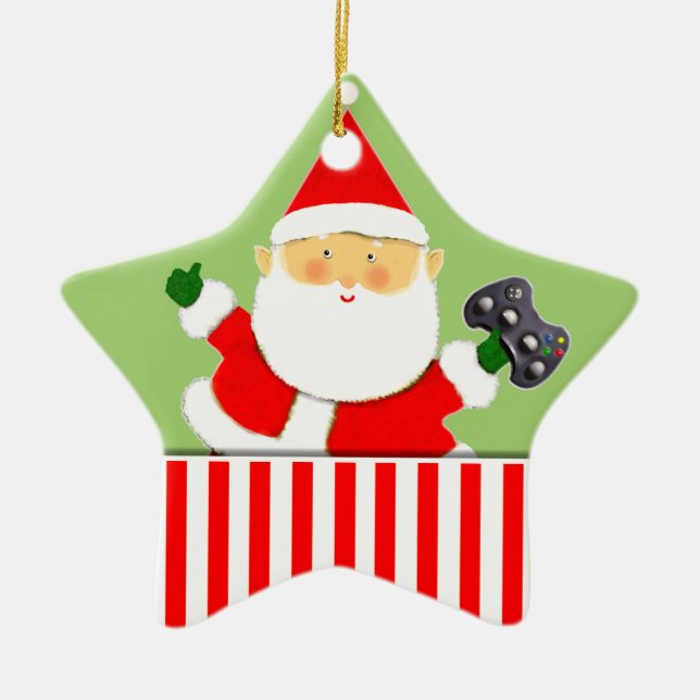 Video Gamer Holiday Geschenk Keramik Ornament (Vorne)