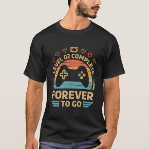 Video Gamer Level 2 Compiler zum zweiten Hochzeits T-Shirt