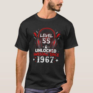 Video Gamer Level 55 Phantastisch 1967 55th Bi T-Shirt