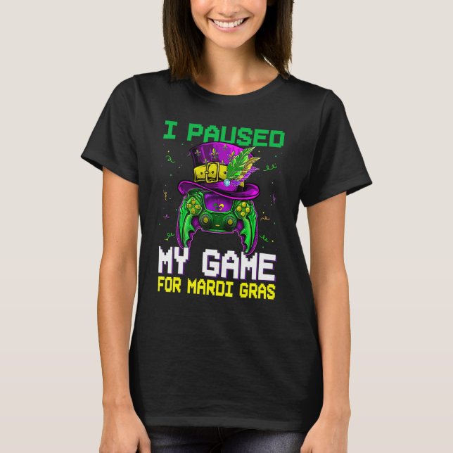 Video-Gamer Mardi Gras Carnival Bo T-Shirt (Vorderseite)
