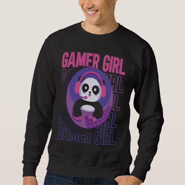 Video Gamer Panda Video Gaming Girls Gamer Girl Sweatshirt (Vorderseite)