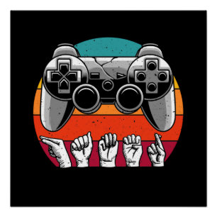 Video Gamer Retro Video Game Controller Poster