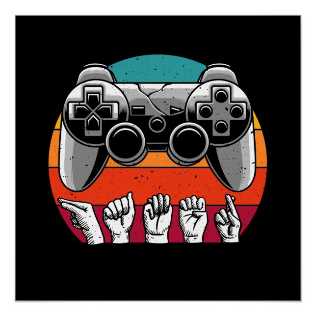 Video Gamer Retro Video Game Controller Poster (Vorderseite)