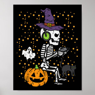 Video Gamer Skeleton Halloween Kostüm Men Boys Ki Poster