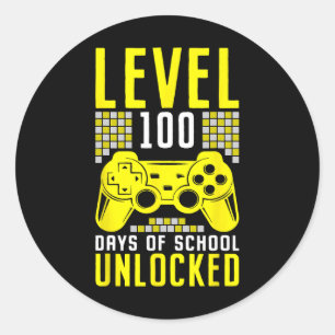 Video Gamer Student 100. Tag Lehrer 100 Tage Runder Aufkleber