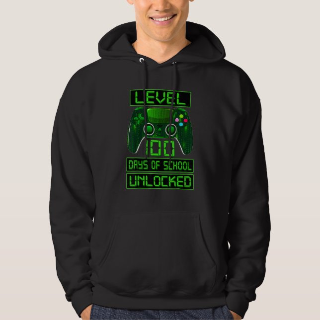 Video Gamer Student 100th Day Teacher 100 Days of  Hoodie (Vorderseite)