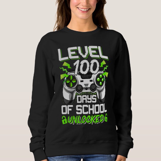 Video Gamer Student 100th Day Teacher 100 Days of  Sweatshirt (Vorderseite)