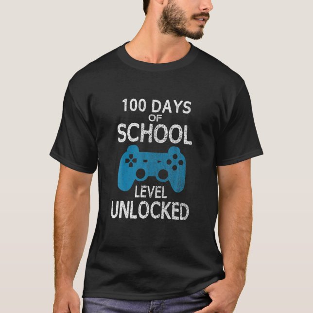 Video Gamer Student 100Th Day Teacher 100 Days Of T-Shirt (Vorderseite)