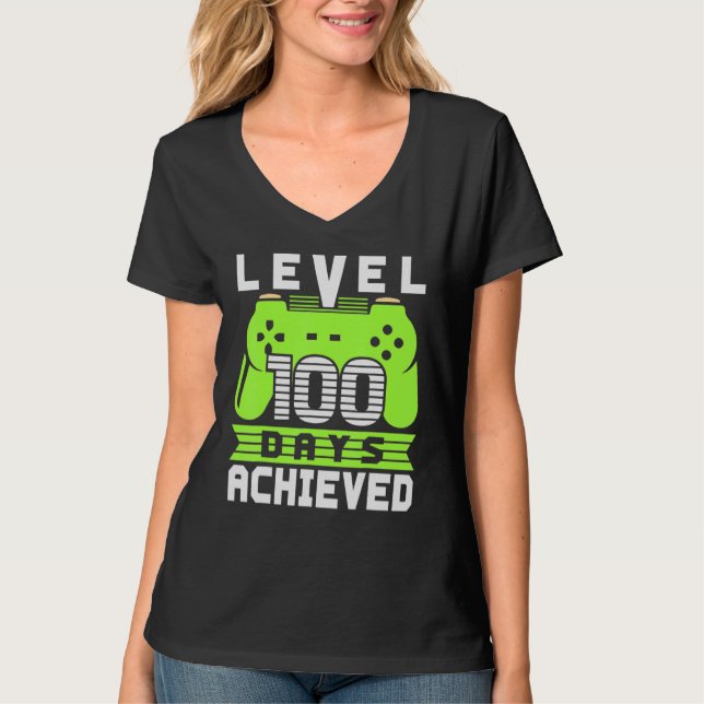 Video Gamer Student 100th Day Teacher 100 Days Of  T-Shirt (Vorderseite)