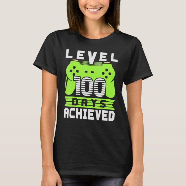 Video Gamer Student 100th Day Teacher 100 Days Of  T-Shirt (Vorderseite)