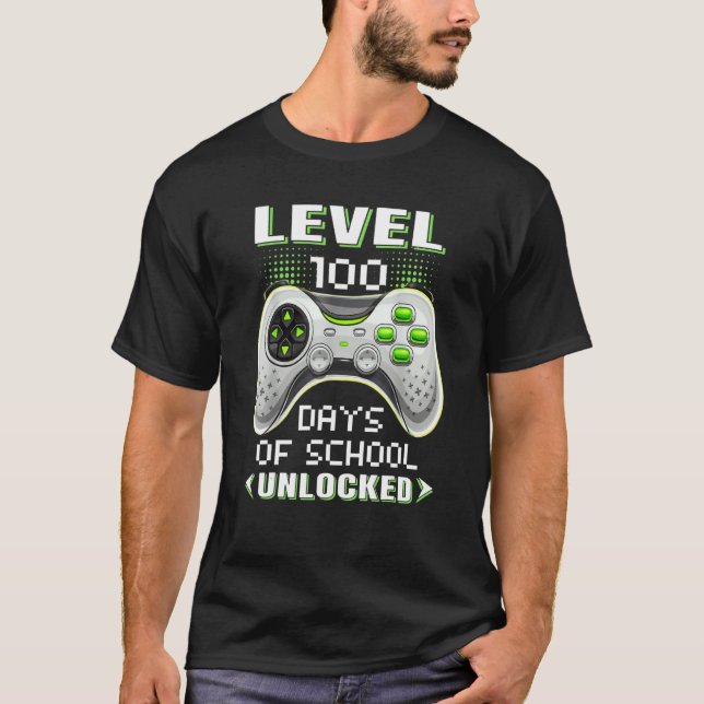 Video Gamer Student 100th Day Teacher 100 Days of  T-Shirt (Vorderseite)
