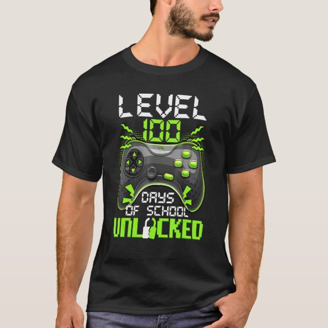 Video Gamer Student 100th Day Teacher 100 Days of  T-Shirt (Vorderseite)