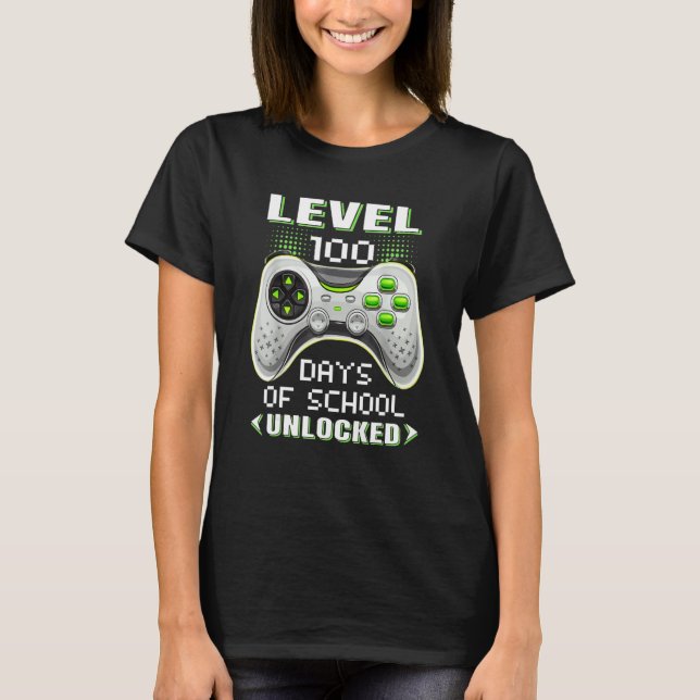 Video Gamer Student 100th Day Teacher 100 Days of  T-Shirt (Vorderseite)