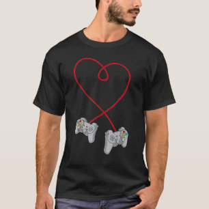Video Gamer Valentinstag Herz mit Controllern T-Shirt