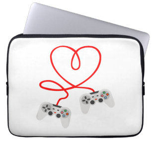 Video Gamer Valentinstag T - Shirt mit Controller Laptopschutzhülle