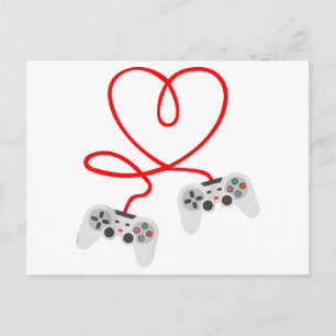 Video Gamer Valentinstag T - Shirt mit Controller Postkarte