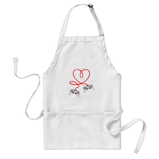 Video Gamer Valentinstag T - Shirt mit Controller Schürze (Vorne)