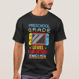 Video-Gamer-Vorschulstufe Entsperrt Englisch zurüc T-Shirt
