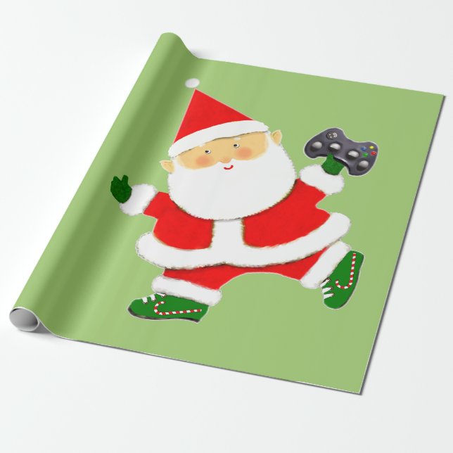 Video Gamer Weihnachtsfeiertag Geschenkpapier (Ungerollt)