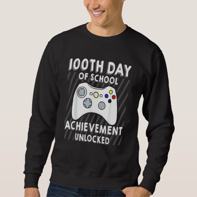 Video Gamers 100th Day Of School Boys Kids Sweatshirt (Vorderseite)