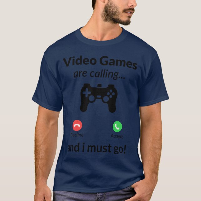 Video Games Are Calling Decline retro boy T-Shirt (Vorderseite)