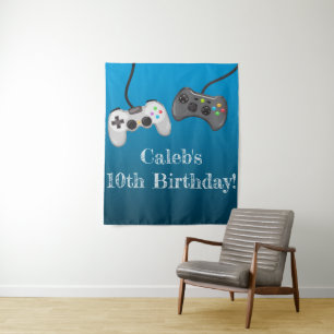 Video Games Gamer Geburtstagsparty Hintergrund Wandteppich