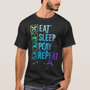 Video Games Gamer Sleep Wiederholung Waterco T-Shirt