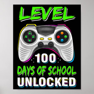 Video Games Level 100 Days of School Unlocks Poster