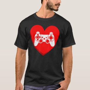 Video Games Liebe Herz Controller Gamer Mens Boys T-Shirt