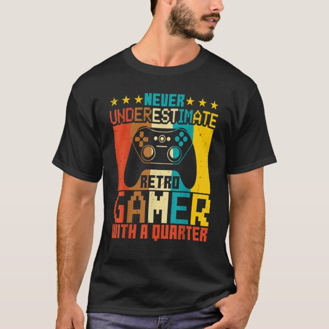 Video Games   Never Underestimate Retro Gamer Gami T-Shirt (Vorderseite)