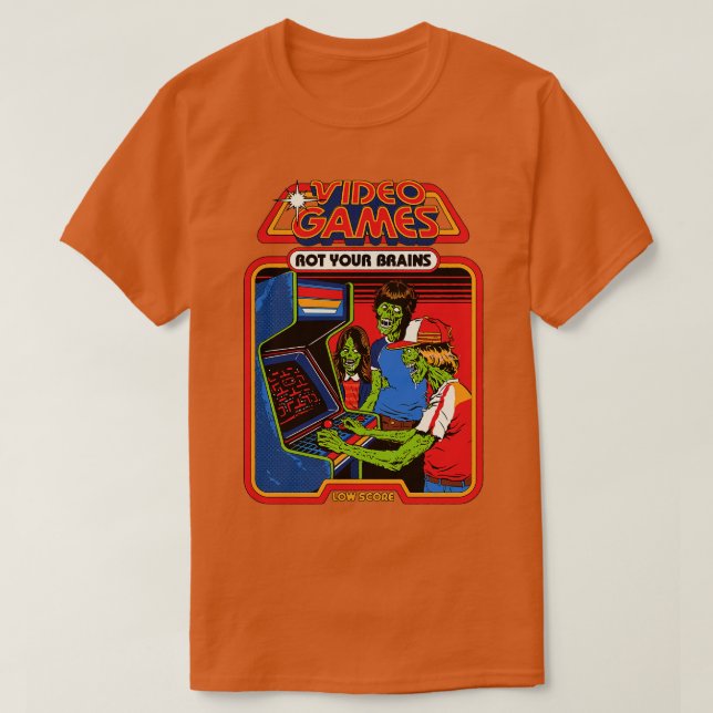 Video Games Rot Your Brains 80 T-Shirt (Design vorne)