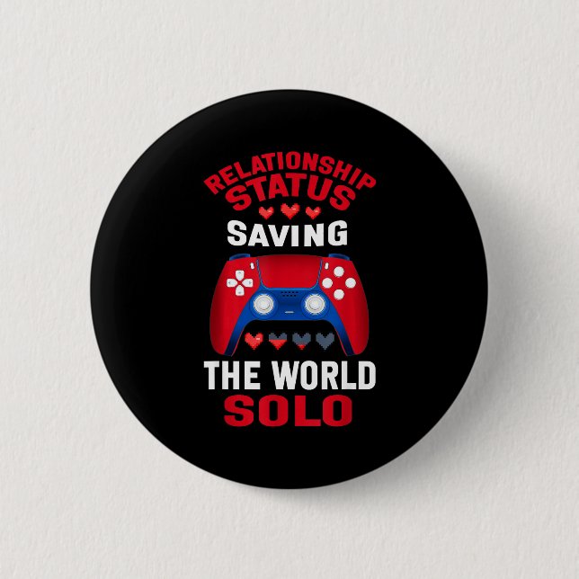 Video Games Valentines Day Gamer Gaming  Button (Vorderseite)