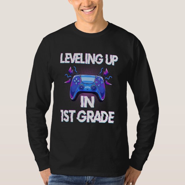 Video Gaming  for students Leveling up in First Gr T-Shirt (Vorderseite)