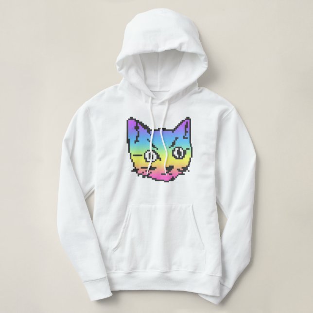 VIDEO KITTY CAT PIXEL ART HOODED SWEATSHIRT (Design vorne)
