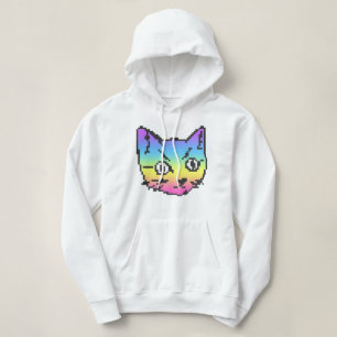VIDEO KITTY CAT PIXEL ART KAPUZENPULLI HOODIE