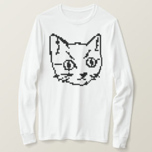 VIDEO KITTY CAT PIXEL ART LANGARM-T-SHIRT T-Shirt