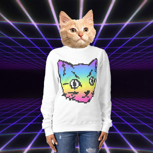 VIDEO KITTY CAT PIXEL ART SWEATSHIRT -> VIDEO KITT