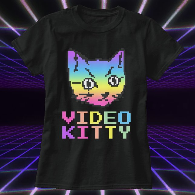 VIDEO KITTY CAT PIXEL ART T - SHIRT (Von Creator hochgeladen)