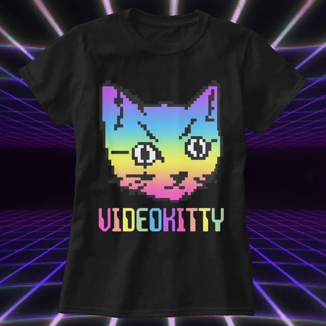 VIDEO KITTY CAT PIXEL ART T - SHIRT (Von Creator hochgeladen)