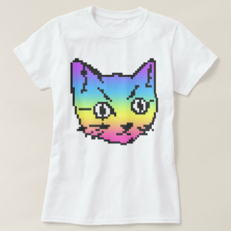 VIDEO KITTY CAT PIXEL ART T - SHIRT