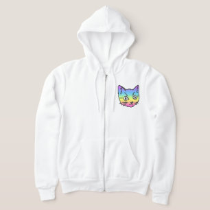 VIDEO KITTY CAT PIXEL ART ZIP KAPUZENPULLI HOODIE