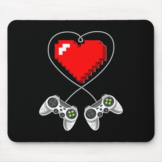Video-Spiel-Controller-Herz-Gamer-Geschenkgutschei Mousepad (Vorne)