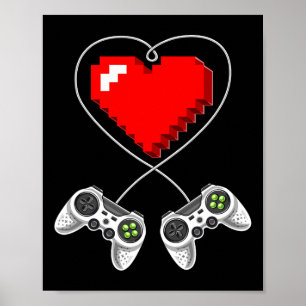 Video-Spiel-Controller-Herz-Gamer-Geschenkgutschei Poster