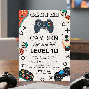 Video-Spiel Level Up Gamer Geburtstagseinladung Einladung