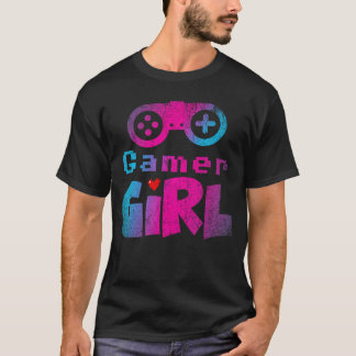 Video-Spiel-Nerd E-Sport-Gaming-Mädchen-Gamer-Gesc T-Shirt