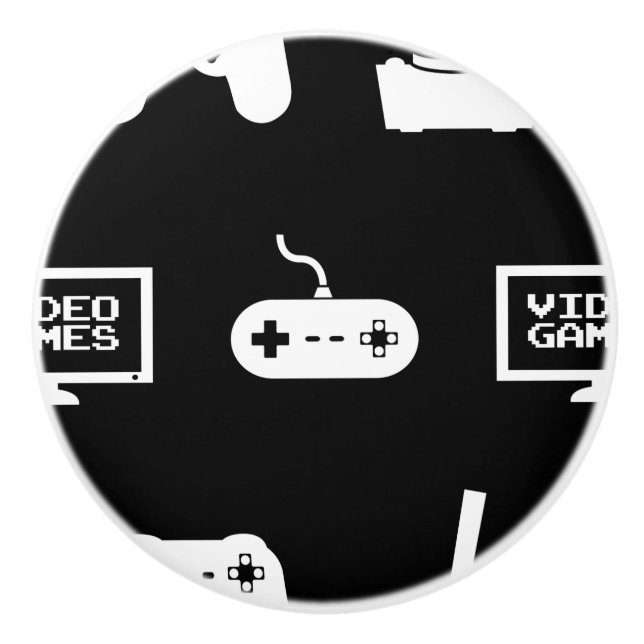 Video-Spiel-themenorientierter Keramikknauf (Vorderseite)