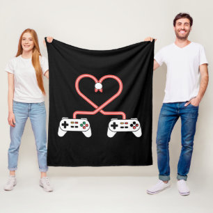 Video-Spieler Valentinstag mit Controllern Herz Fleecedecke