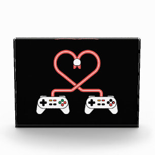 Video-Spieler Valentinstag mit Controllern Herz Fotoblock