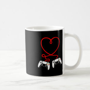 Video-Spieler Valentinstag mit Controllern Herz Kaffeetasse